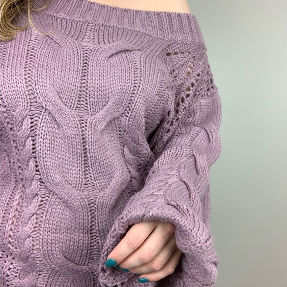Cuddle Season Off The Shoulder Cable Knit Sweater - Picture 8 of 8